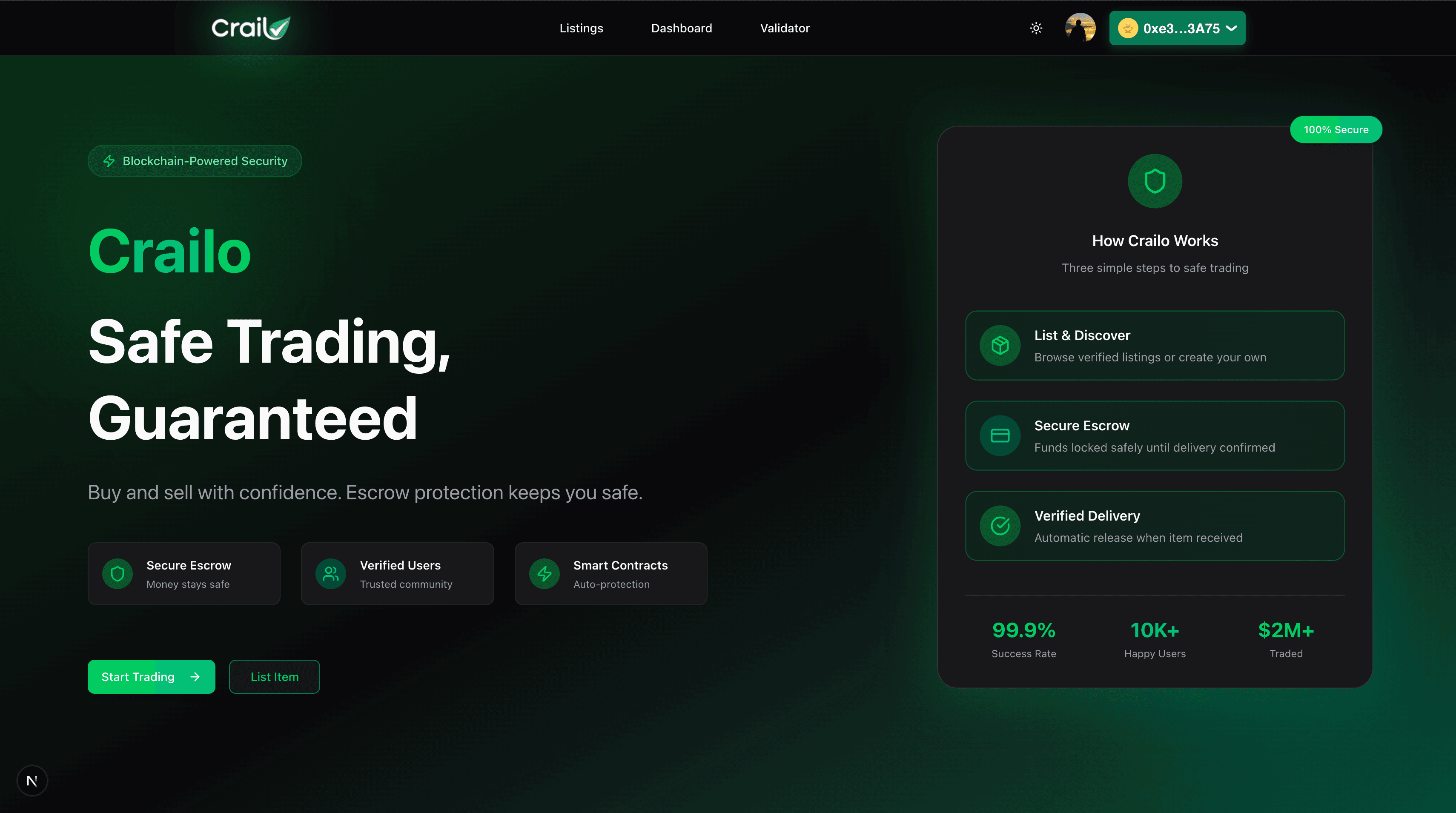 Crailo — Onchain Dispute-Resolved Marketplace